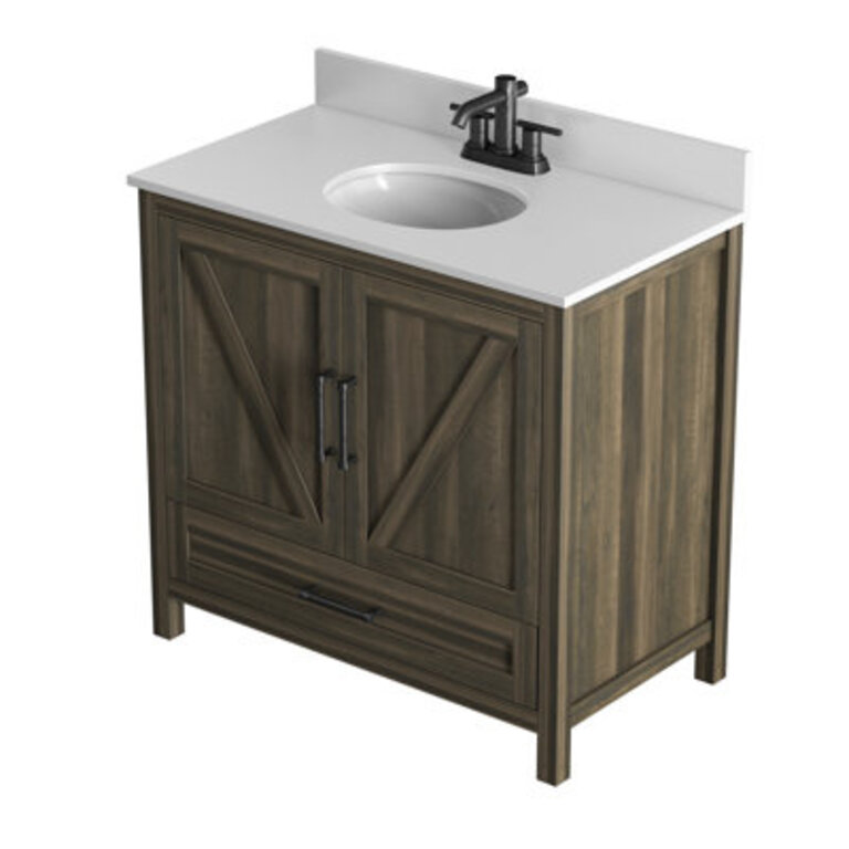 Hunstant 36" Single Bathroom Vanity Set Base Finish Canyon Lake Pine