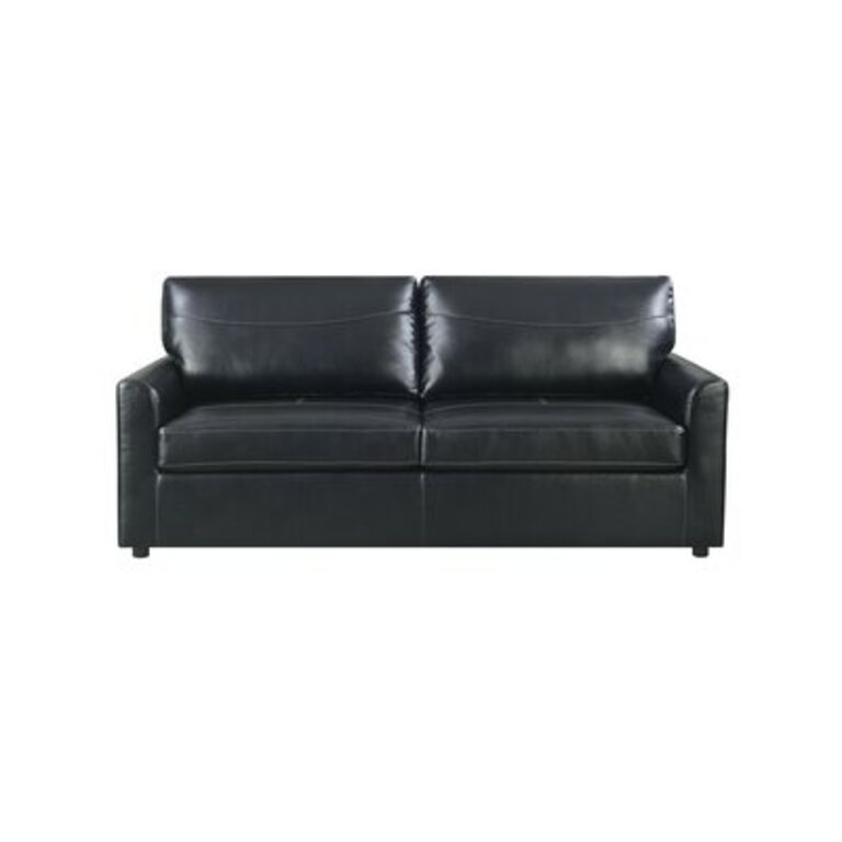 Brenndan Sleeper Sofa with Gel Foam Mattress Fabric Black Polyester