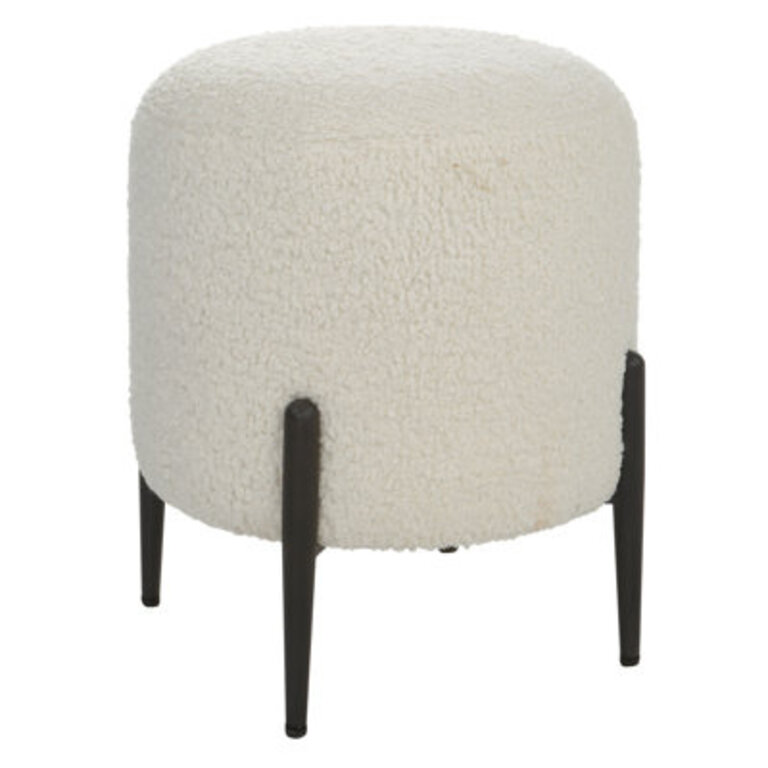 Latitude Run® Arles White Shearling Ottoman
