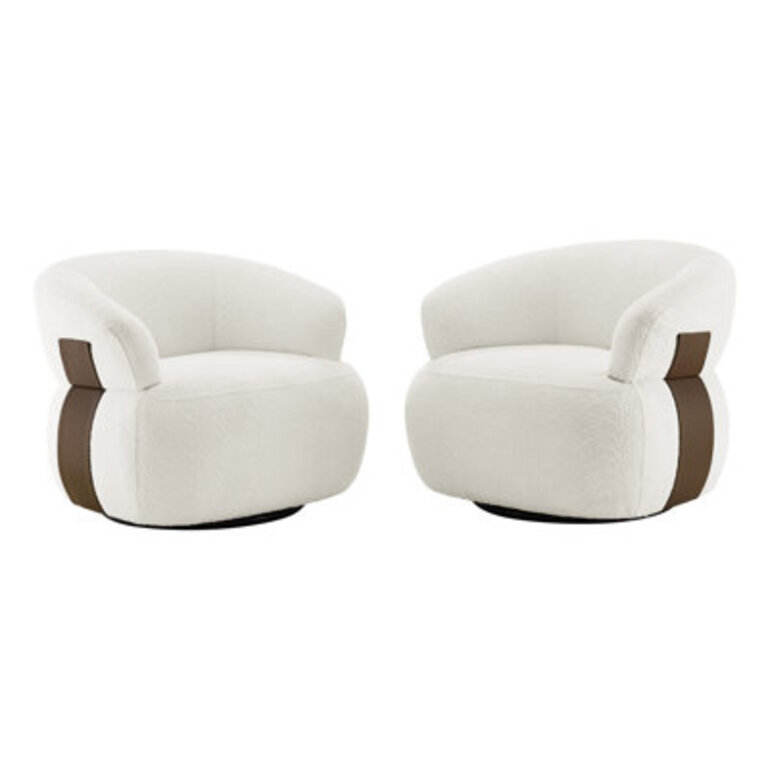 Hillip 33'' Wide Modern & Comfort Barrel Chair With 360 Degree Swivel