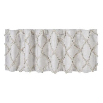 Az Geometric Cotton Tailored Window Valance in Tan/White Size: 60" W x 16" L