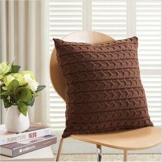 Square Cotton Pillow Cover & Insert Color: Brown
