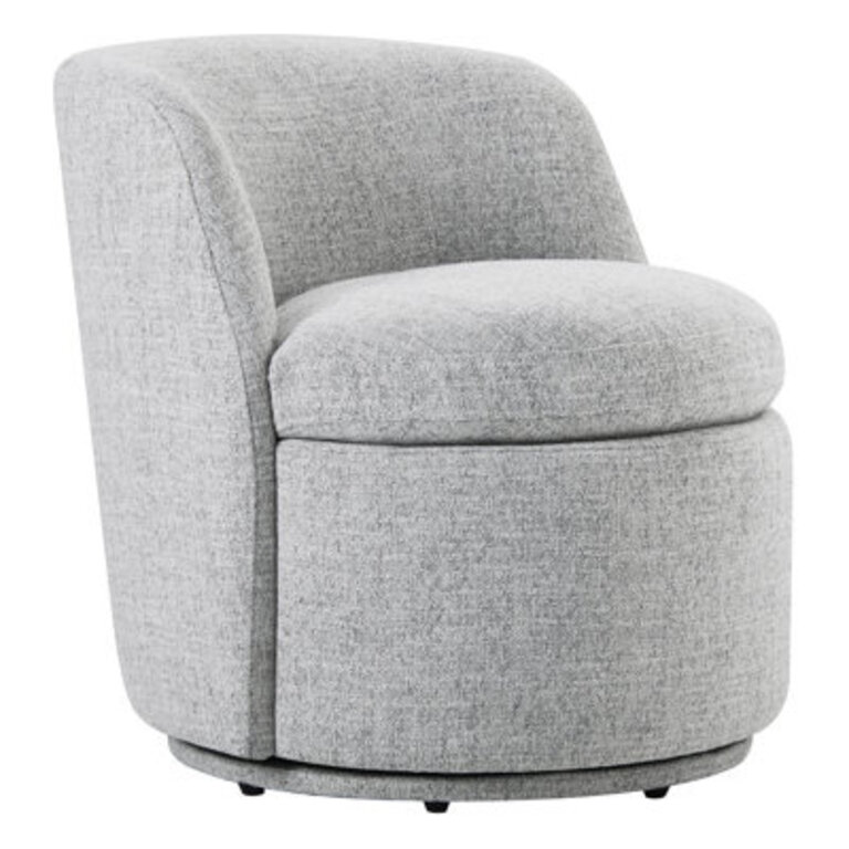 Collina Upholstered Swivel Barrel Chair Fabric: Gray Heathered