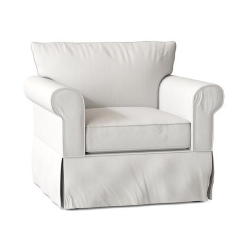 Amari 42" Wide Armchair Fabric: Classic Bleach White Twill