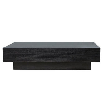 Cristyle Wood Living Room Table, Square Coffee Table, Fully-assembled Size: 13.78" H x 39.37" L x 39.37" W, Color: Black