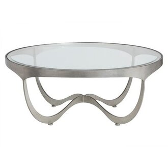 Metal Designs Sophie Cocktail Table Table Base Color: Silver Leaf
