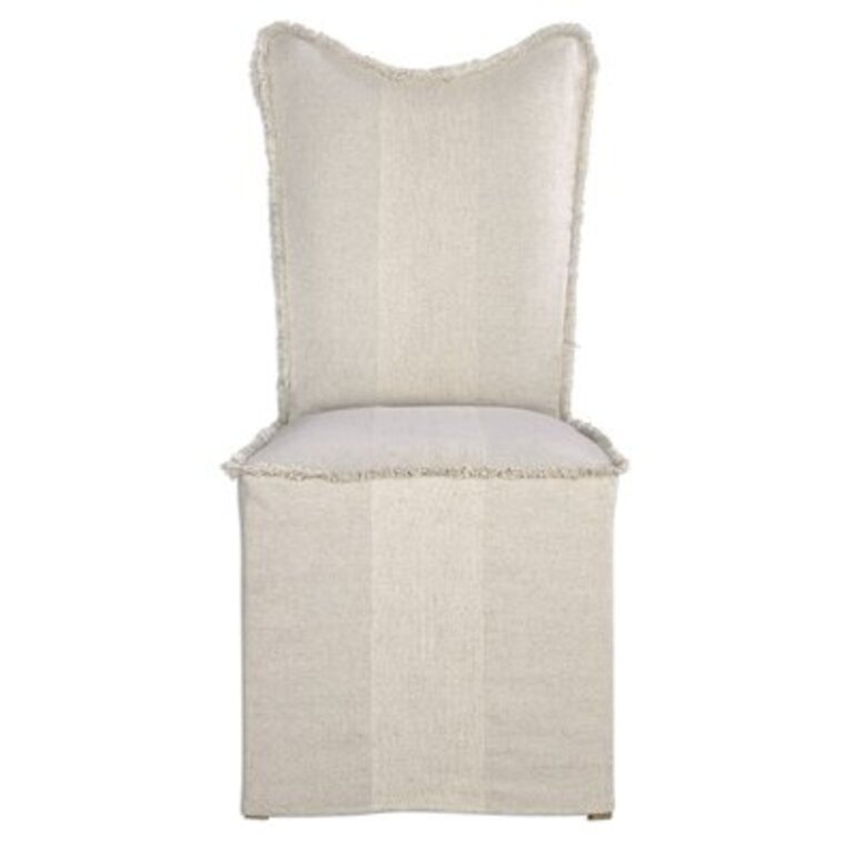Mcgoldrick Upholstered Parsons Chair in Ivory