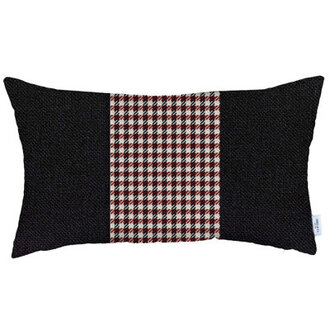Boho-Chic Lumbar Pillow Color: Black/Red, Fill Material: Polyester, Pattern: Solid Color