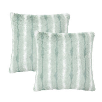 Amanda Faux Fur 20" Throw Pillow Cover Color: Misty Blue