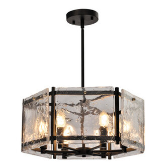 Leyla 6 - Light Unique Drum Chandelier Finish: Dark Brown