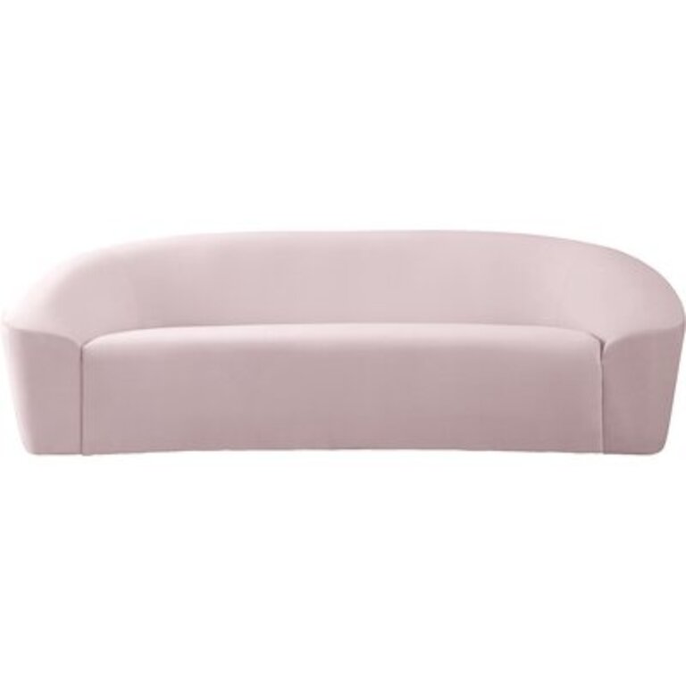 Alaw 91" Velvet Curved Sofa Upholstery Color: Pink