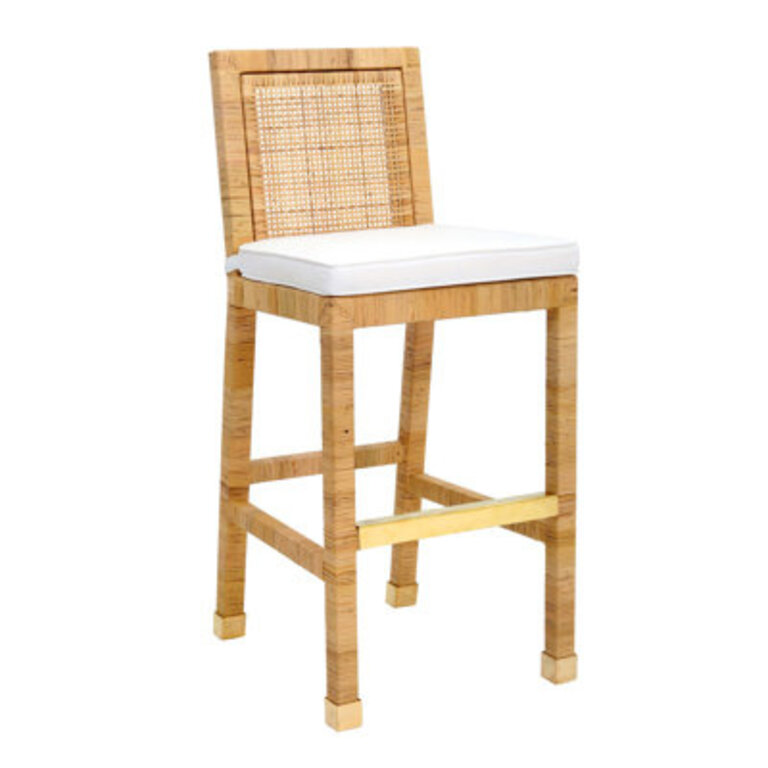 Amara Rattan Counter Stool Seat Height: Bar Stool 28" H