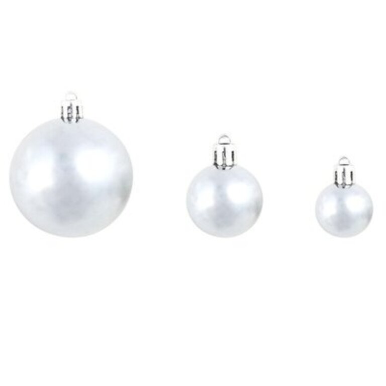 Christmas Ball 100 Piece Ornament for Christmas Tree Holiday Xmas Ball Color: White/Gray