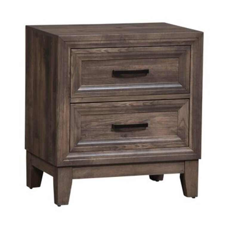 Alphonia 2 Drawer Nightstand in Brown