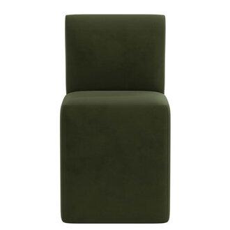 Mendy Upholstered Parsons Chair Upholstery Color: Olive Performance Velvet