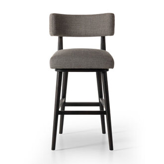 Lando Swivel Bar & Counter Stool Seat Height: Counter Stool (27" Seat Height), Color/Pattern: Black/Gray