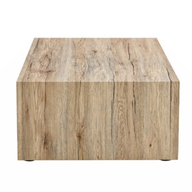Modern MDF Coffee Table With Wood Texture Pattern -39.3X23.6X11.8 Inches - Stylish And Durable Design Color: Oak