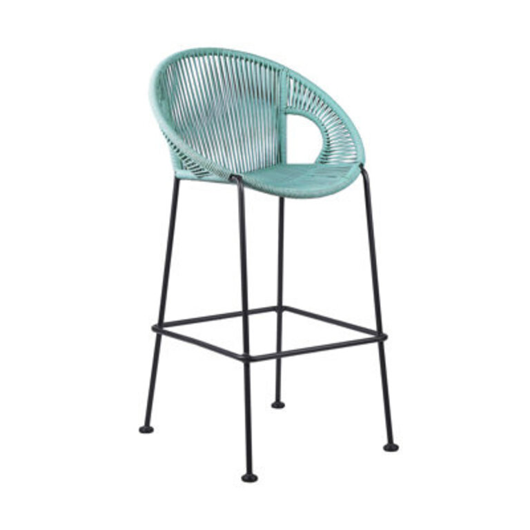Champlost Patio Bar Stool Seat Height: 30", Color: Blue