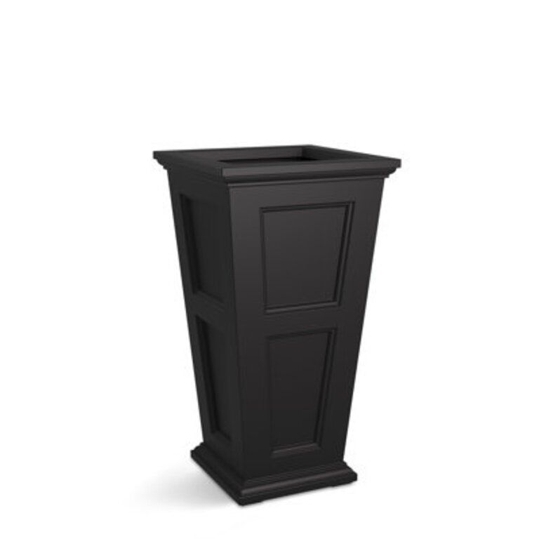 Anastasiya Tall Resin Planter with Water Reservoir Color: Black, Size: 40" H x 22" W x 22" D