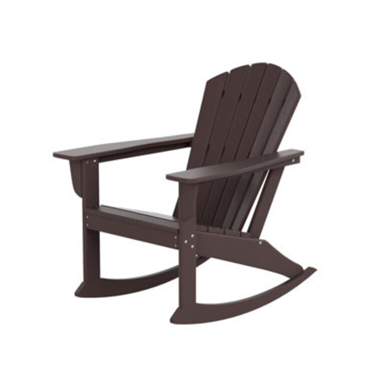 Alcide HDPE Rocking Adirondack Chair Color: Dark Brown