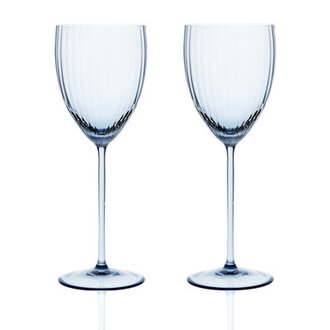 Quinn Optic White Wine Glass Color: Ocean (Single Glass)
