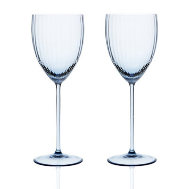 Quinn Optic White Wine Glass Color: Ocean (Single Glass)