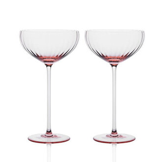 Quinn Optic Coupe Cocktail Glass Color: Rose (Single Glass)