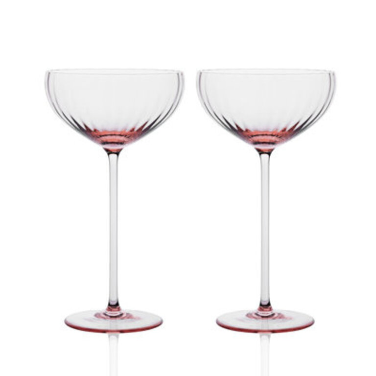 Quinn Optic Coupe Cocktail Glass Color: Rose (Single Glass)