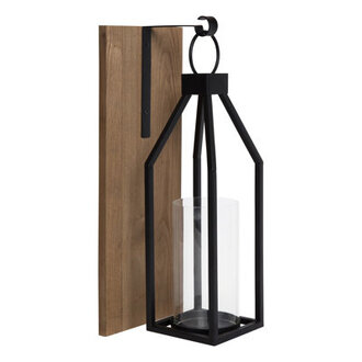 18.75" Metal/Wood/Glass Wall Sconce Color: Rustic Brown