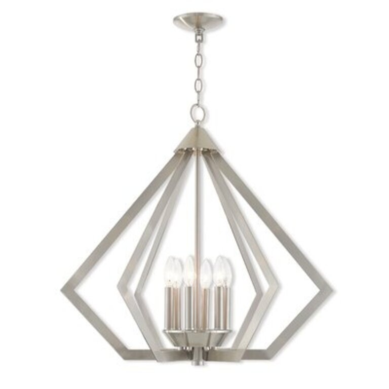 Dawnesha 6 - Light Unique / Statement Geometric Chandelier Finish: Brushed Nickel