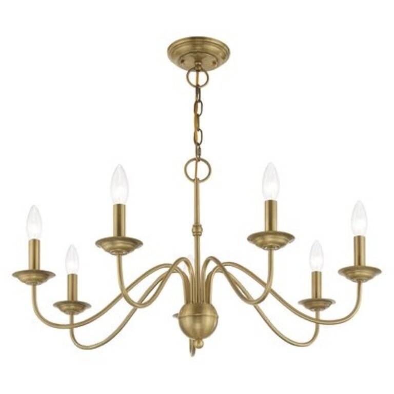 Seiling 7 - Light Candle Style Classic / Traditional Chandelier Finish: Antique Brass