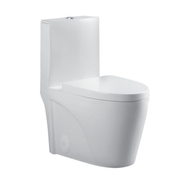 Dual-Flush Elongated One-Piece Toilet with High Efficiency Flush Finish: White