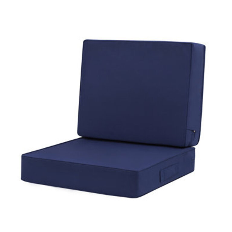 Waterproof Outdoor Lounge Chair Seat / Back Cushion Cushion Size: 20" H x 24" W x 24" D, Cushion Color: Navy Blue