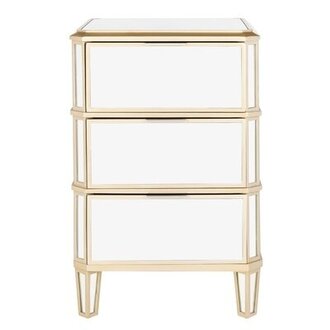 3 Drawer Mirrored Nightstand
