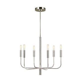 Tedder 6 - Light Candle Style Classic / Traditional Chandelier Finish: Polished Nickel