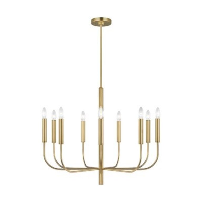Tedder 9-Light Candle Style Classic / Traditional Chandelier Finish: Burnished Brass