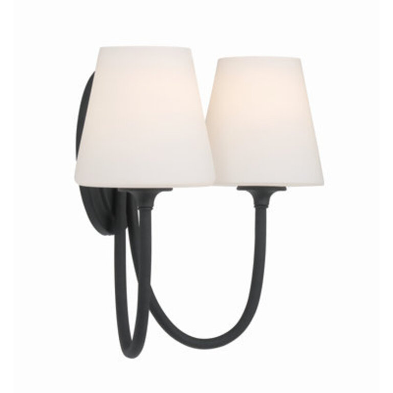 Juno 2 Light Vibrant Gold Wall Mount Finish: Black Forged