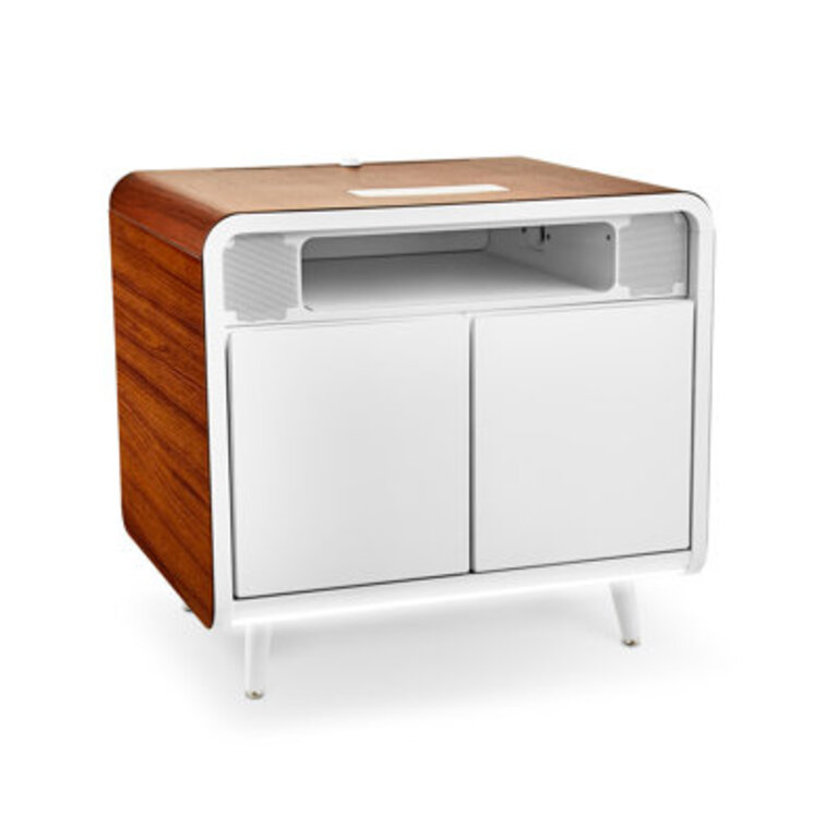 Sobro Smart End Table with Built-In Outlets Color: White / Wood