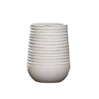 24" Tall Indoor/ Outdoor Square Beige Fiberstone Planter Color: Beige