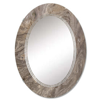 Curved Lines In The Sand On The Beach - Nautical & Coastal Wall Mirror Oval Size: 30" x 20"