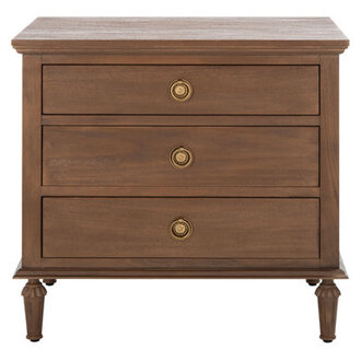 Hubbard 3 - Drawer Nightstand Color: Brown