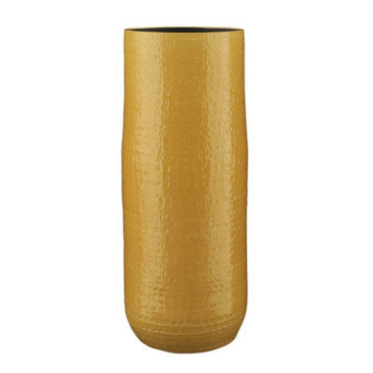 Hermionie Porcelain Floor Vase Color: Gold, Size: 27.5" H x 11" W x 11" D