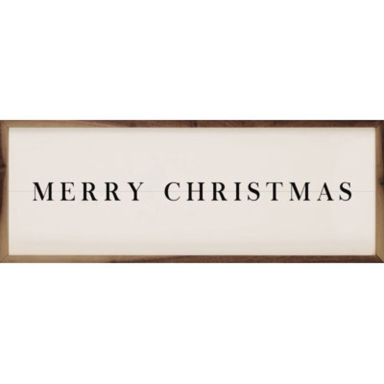 Merry Christmas Caps White Size: 8" H x 24" W x 1" D
