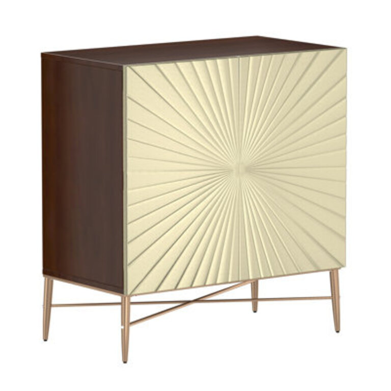 2 Door Vintage Accent Cabinet Color: Gold/Brown