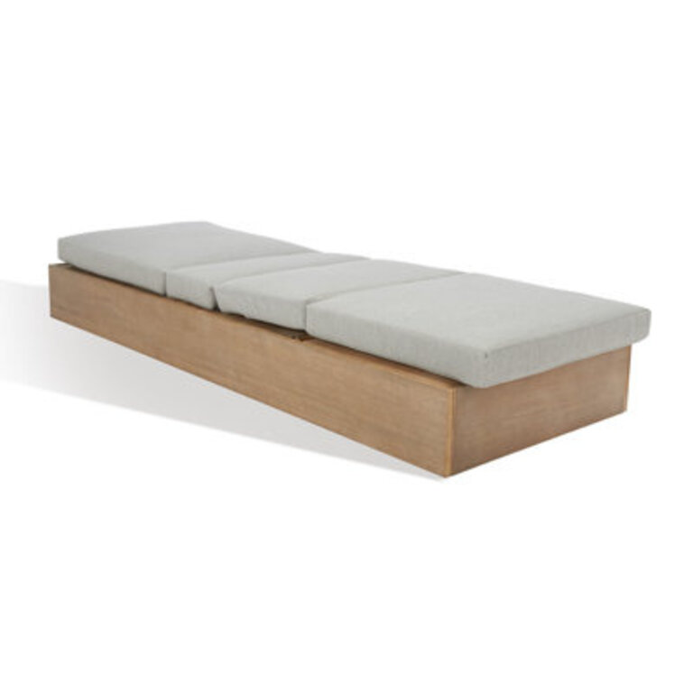 Fatima Wood chaise lounge chair Cushion Color: Gray