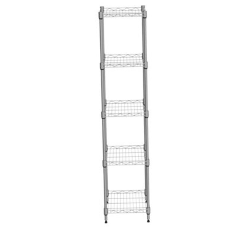 5-Wire Shelving Metal Storage Rack Adjustable Shelves Finish: Silver
