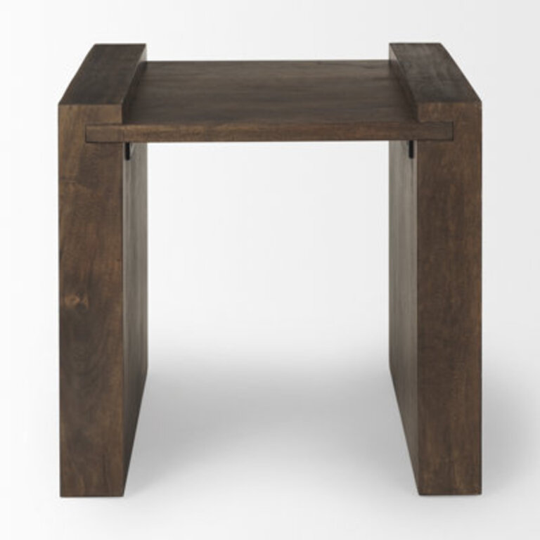 Tabb Solid Wood Sled End Table Color: Dark Brown