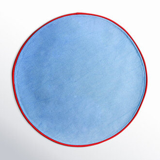 Blush And Pine Color Block Round Placemat Set Of 4 Color: French Blue/Red