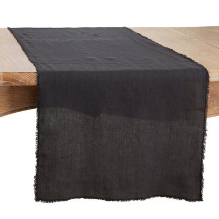 Zadia Linen Table Runner Color: Black