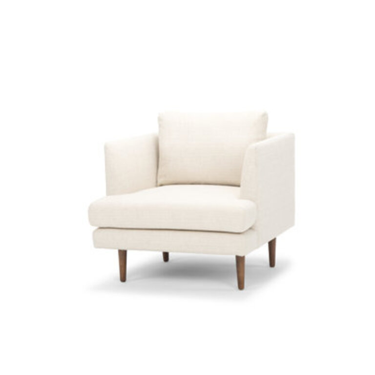 Miller Upholstered Armchair Fabric: Venga Cream Performance Cross Weave